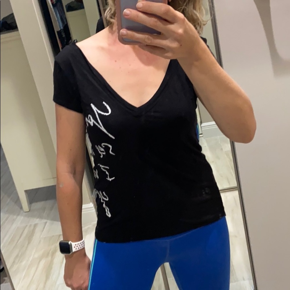 Bebe low v cut asymmetric shirt